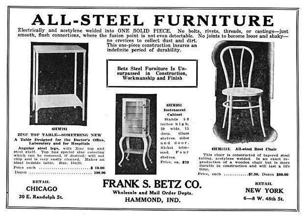 rare original early 20th century antique american medical frank betz-designed cold-rolled steel operating room sterilizer cabinet