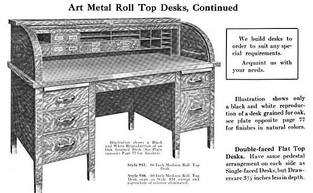rare early 20th century highly sought after refinished gargantuan chicago athletic association building pressed and folded steel roll top desk with brass handles