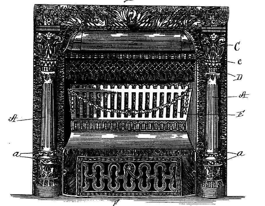 fully functional late 19th century patented american victorian era black enameled ornamental cast iron residential fireplace gas insert
