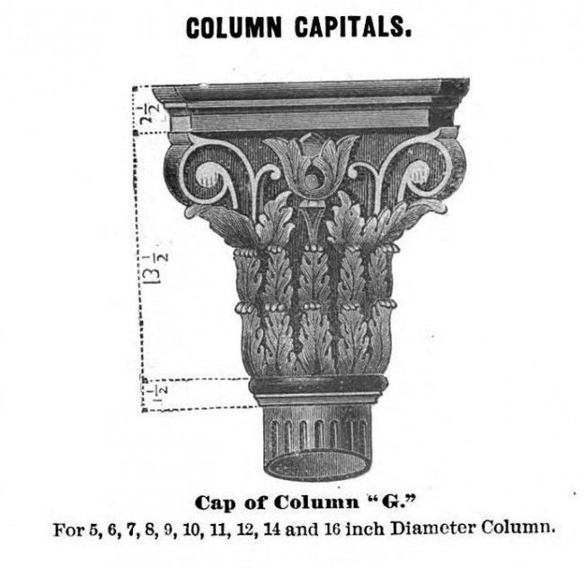 original 1879-1883 american ornamental exterior cast iron corner column capital ionic style panel salvaged from the historically important john voltz hall building