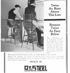 "ot-steel" american industrial angled and riveted joint heavy gauge steel single machinist stool with flared legs