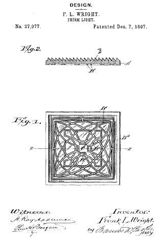 fifteen matching original american frank lloyd wright designed "geometric flower" prism glass building facade tiles