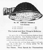 seldom found early 20th century vibrant green enameled faries no. 94 "dimpled" style parabolic-shaped stamped aluminum task lamp reflector or shade with patented socket fitter