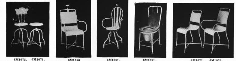 original early 20th century welded joint antique american medical adjustable height hospital examination room swivel chair with armrests and brushed metal finish