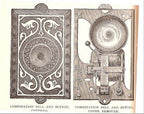 partially intact c. 1900's american antique ornamental cast iron flush mount exterior residential electric doorbell with foliated scrollwork