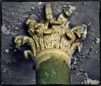 pair of original matching pre-chicago fire union foundry ornamental cast iron interior commercial building capital floral leaf fragments with a thoroughly cleaned and brushed metal finish
