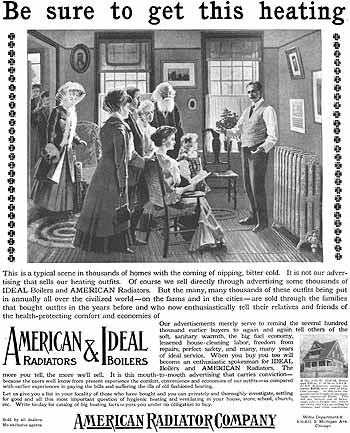 early 20th century original single-sided cast iron "american radiator company" commercial building basement boiler name plaque with opposed mounting holes