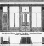 single late 19th century oversized ornamental circular-shaped american victorian era exterior chicago building facade i-beam girder floral rosette with traces of original paint