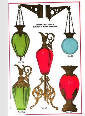 original late 19th or early 20th century heavily ornamented oversized cast iron pivoting drugstore display window hanging show globe bracket with hook