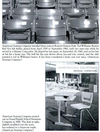 six matching original american depression era maple wood and pressed and folded steel stationary chicago public school classroom chairs with brushed and sanded finish