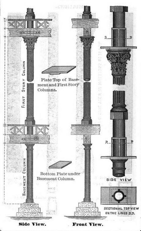 original 1879-1883 american ornamental exterior cast iron corner column capital ionic style panel salvaged from the historically important john voltz hall building