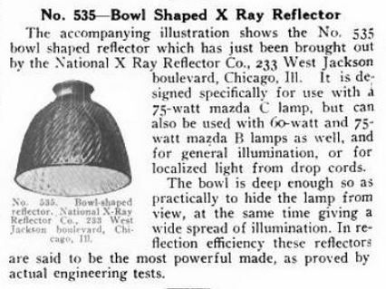 c. 1915-18 antique american no. 535 green enameled drop light bowl-shaped x-ray "mercury glass" reflector with oversized fitter opening