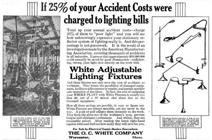 highly desirable early 20th century american industrial black enameled cast iron double arm "white portable" work bench articulating task lamp