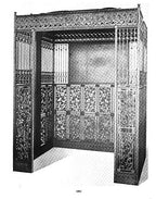 original and remarkably detailed late 19th century ornamental cast iron fisher building elevator door panel or screen with allover leafage