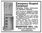 highly slight after early 20th century oversized cast iron and steel hospital operating room medical supply cabinet with cabriole legs and large beveled panes of glass