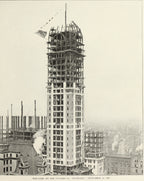 unusual 50th anniversary new york city singer building paperweight comprised of bronze and oak wood salvaged from the lobby
