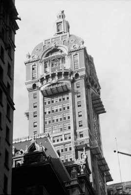 one of two original matching c. 1908 museum quality interior new york city singer building copper-plated ornamental elevator "lanterns" with curvaceous arms and backplates