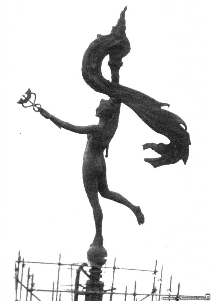 museum-quality gargantuan turn of the century riveted joint montgomery ward & company building observatory wrought bronze weathervane head fragment