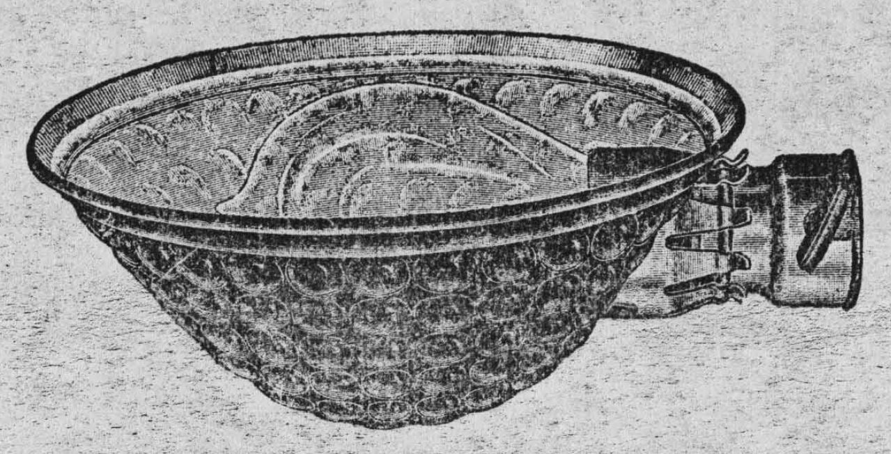 seldom found early 20th century vibrant green enameled faries no. 94 "dimpled" style parabolic-shaped stamped aluminum task lamp reflector or shade with patented socket fitter