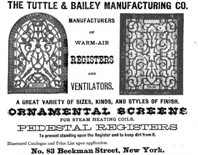highly ornate 1870's antique american cast iron residential salvaged chicago floor register or grate with intact louvers