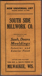 rare pocket-size 1908 salesman’s catalog of “sash, doors, mouldings” published by shattock & mckay co. in chicago, for south side millwork co. in milwaukee, wisconsin