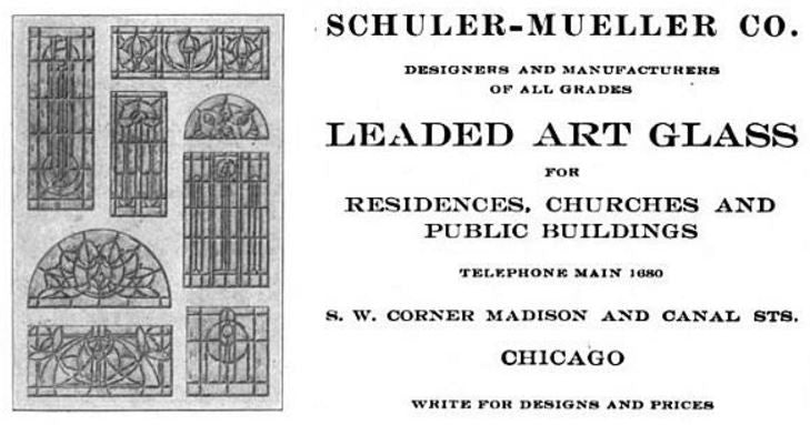 very unique early 20th century prairie school style leaded art glass logan square masonic temple cabinet door window with centrally located floral motifs