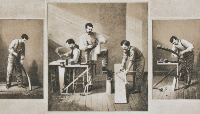 very robust all original c. 1870's original octagonal-shaped red painted solid walnut wood commercial building staircase newel post with top cap