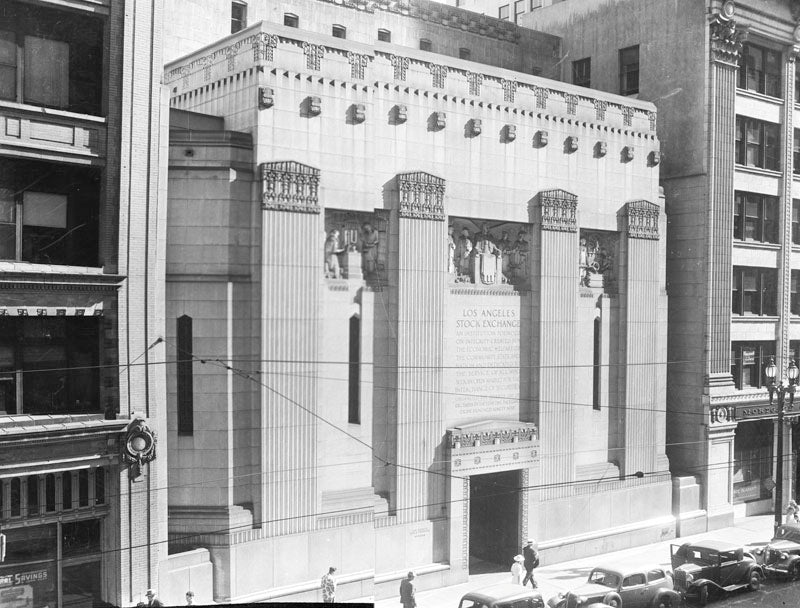 original late 1920's american art deco style cast bronze los angeles stock exchange building interior elevator car push button backplate