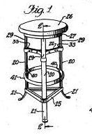 highly sought after vintage american industrial c. 1940's charles vitek-designed adjsutable height factory stool