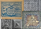 diminutive original single-sided stamped ornamental "sullivanesque" steel salvaged chicago tin ceiling panel with nicely aged surface patina
