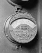 seldom found all original and completely intact turn of the century portable nicke-plated cast iron ampere-meter with varnished hardwood carrying case
