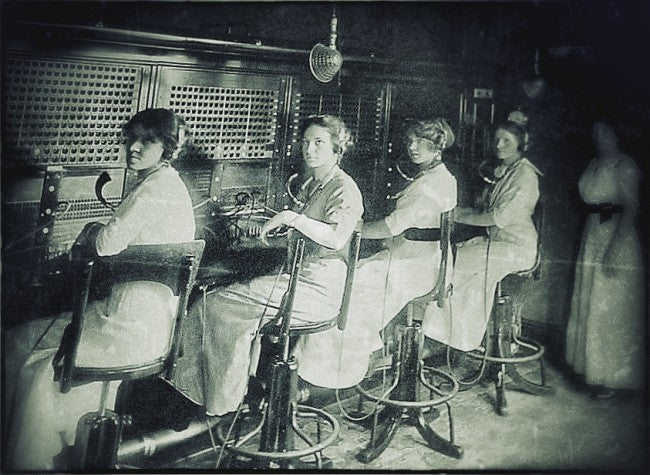 fully adjustable early 20th century refinished telephone switchboard operator bent birch wood stationary chair or stool with cushioned backrest and heel ring or footrest