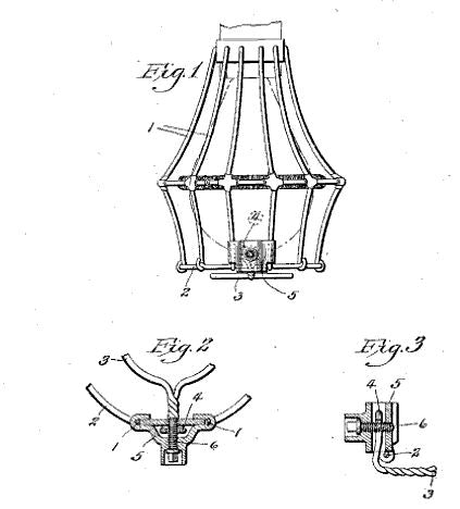 hard to find early 20th century vintage american industrial patented "holdfast" galvanized steel wire lamp guard