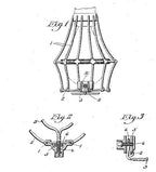 hard to find early 20th century vintage american industrial patented "holdfast" galvanized steel wire lamp guard