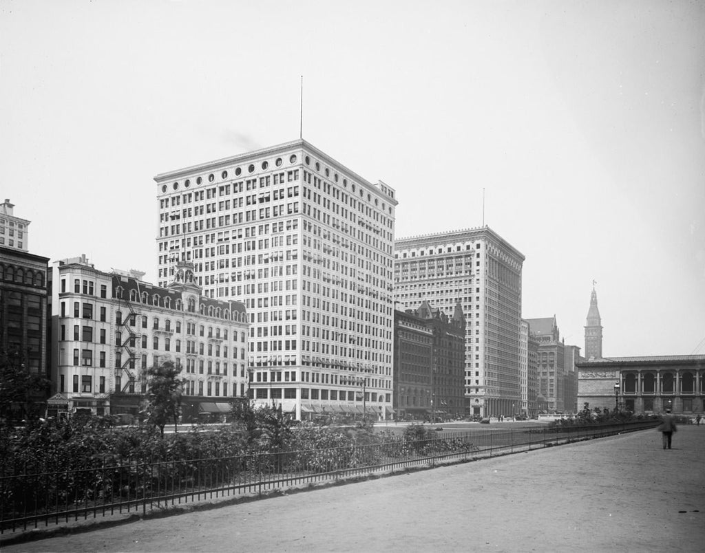 four matching early 20th century ornamental cast bronze railway exchange or sante fe building exterior pilasters