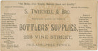 original c. 1855-57 antique american hand blown emerald green glass twitchell superior mineral water iron pontiled bottle with single round ring