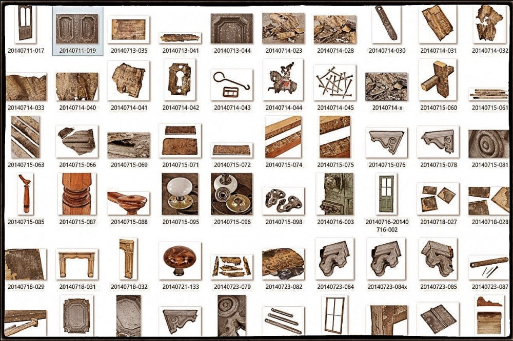 original and intact pre-chicago fire exterior heavily crazed painted pine wood john kent russell diminutive bay window italianate style bracket or corbel