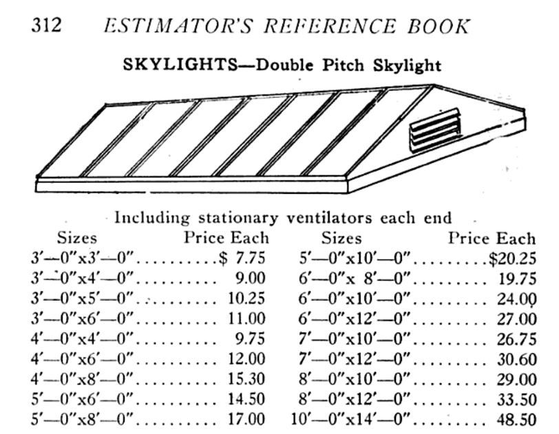 unusually small early 20th century salvaged chicago exterior factory building rooftop skylight with opposed ventilator pipes