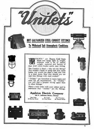 single early 1950's american industrial appleton "unilet" chicago foundry wall-mount vapor-proof wall sconce or pendant light with ruby red glass globe