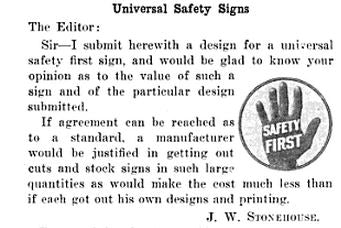 early example of an old industrial porcelain enameled "safety first" die cut steel notification sign salvaged from a general electric assembly plant