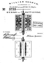 group of three matching american 19th century ornamental cast bronze interior residential passage door hinges