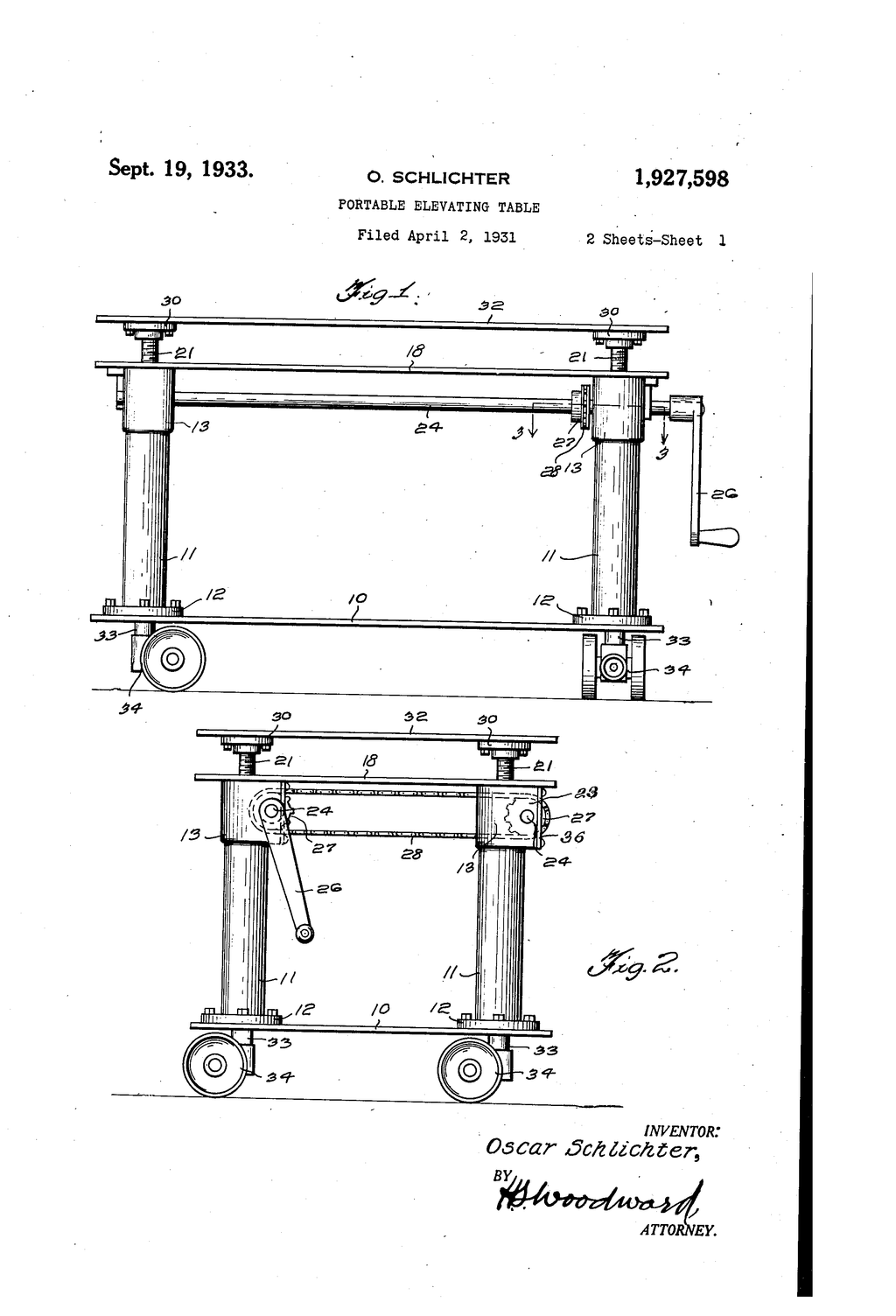 lightly cleaned c. 1940's american vintage industrial fully adjustable blue enameled "portelevator" with hardened rubber wheels