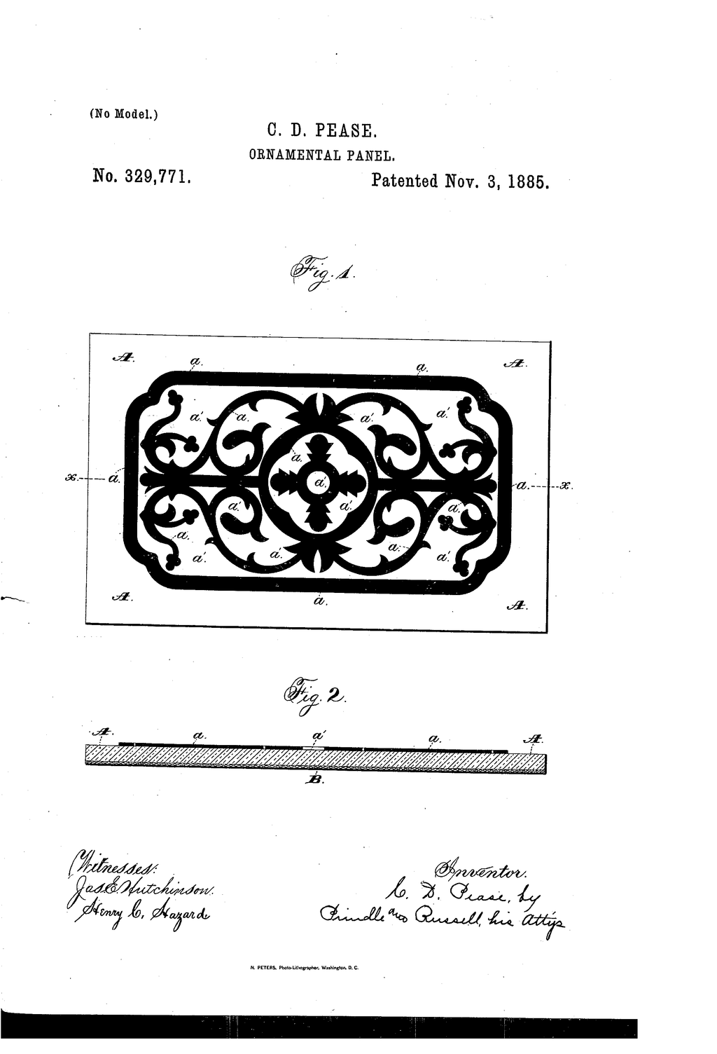 19th century high victorian lightly etched "ornamental panel" with amethyst-colored flash glass accent secured in an oak wood frame