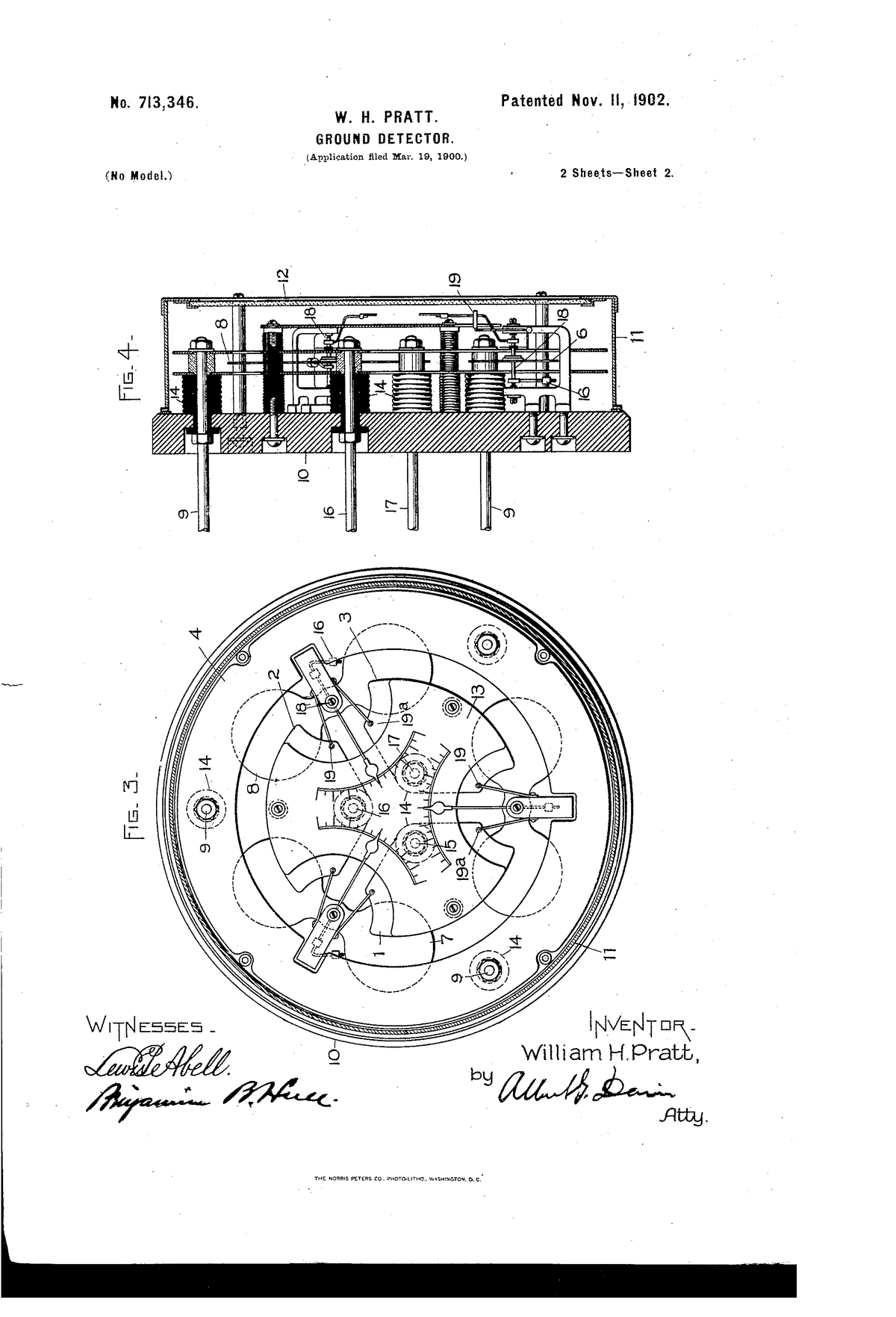 restored c. 1910-20 oversized american antique industrial circular-shaped cast iron and copper three-phase electrostatic ground detector
