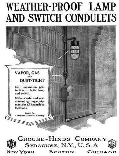 exceptional c. 1915-18 antique american industrial "vh-series" single crouse-hinds pendant explosion or vapor-proof light fixture with "sun-purple" glass globe or bulb guard