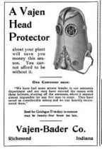 original c. 1900-10 hand-stitched leather vajen-bader "patent smoke protector" fireman helmet with intact mica lenses and badge