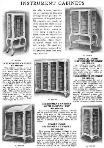 refinished single hinged door vintage c. 1911 american medical hospital room brushed steel instrument cabinet with detachable undershelf