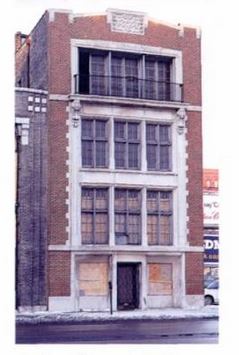 original remarkably well-executed and strongly geometrically designed single "wrightesque" prairie school leaded glass residential cabinet door