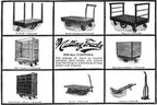 worn and weathered c. 1920's american industrial packaging plant three-sided "nutting" furniture cart with original and intact oversized casters