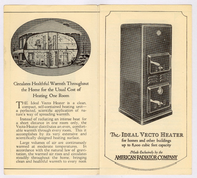 early 20th century original single-sided cast iron "american radiator company" commercial building basement boiler name plaque with opposed mounting holes